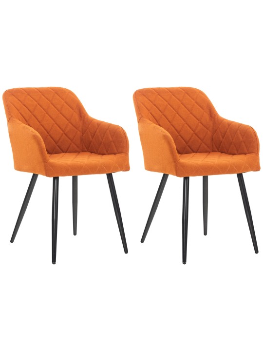 Set van 2 eetkamerstoelen Shila stof, oranje