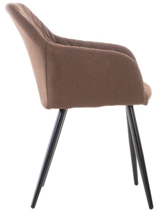 Set van 2 eetkamerstoelen Shila stof, bruin