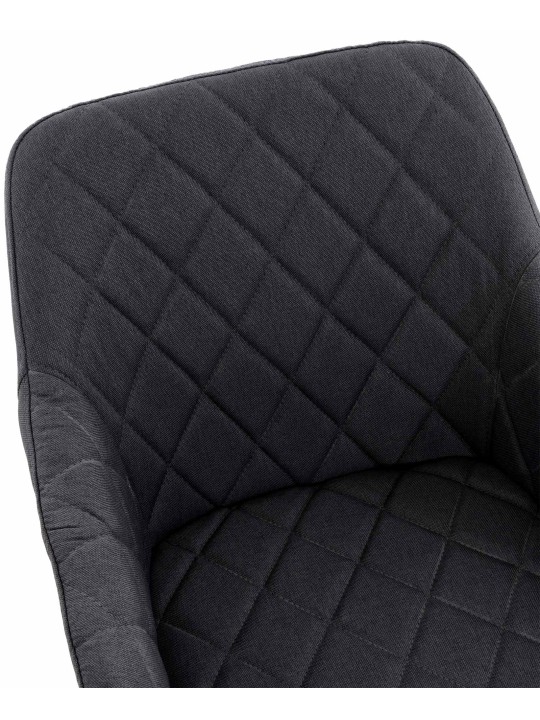 Set van 2 eetkamerstoelen Shila stof, zwart