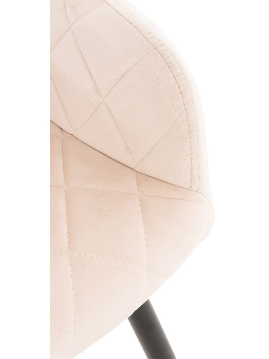 Set van 2 eetkamerstoelen Shila fluweel, beige