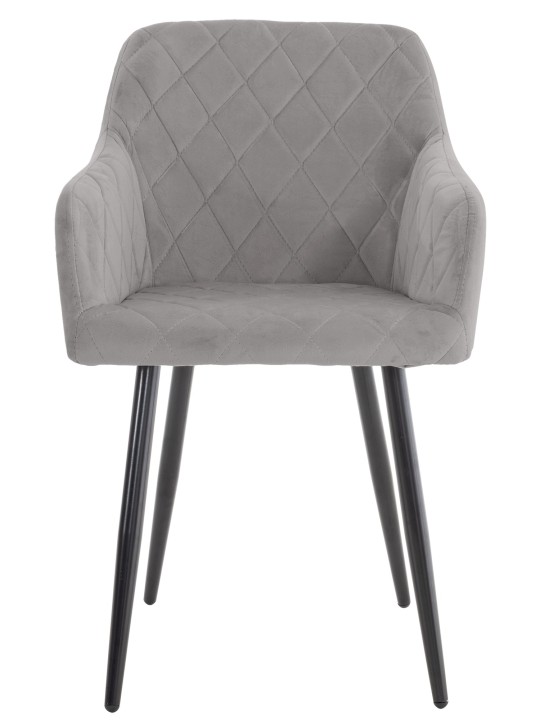 Set van 2 eetkamerstoelen Shila fluweel, grijs