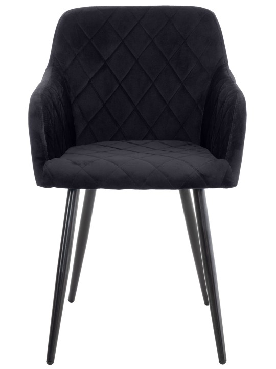 Set van 2 eetkamerstoelen Shila fluweel, zwart