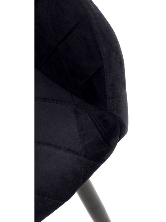 Set van 2 eetkamerstoelen Shila fluweel, zwart