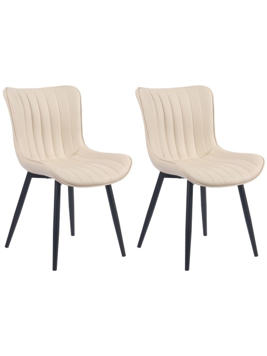 Set van 2 stoelen Largo kunstleer, crème