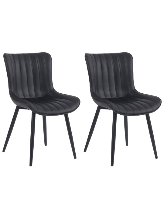Set van 2 stoelen Largo kunstleer, zwart