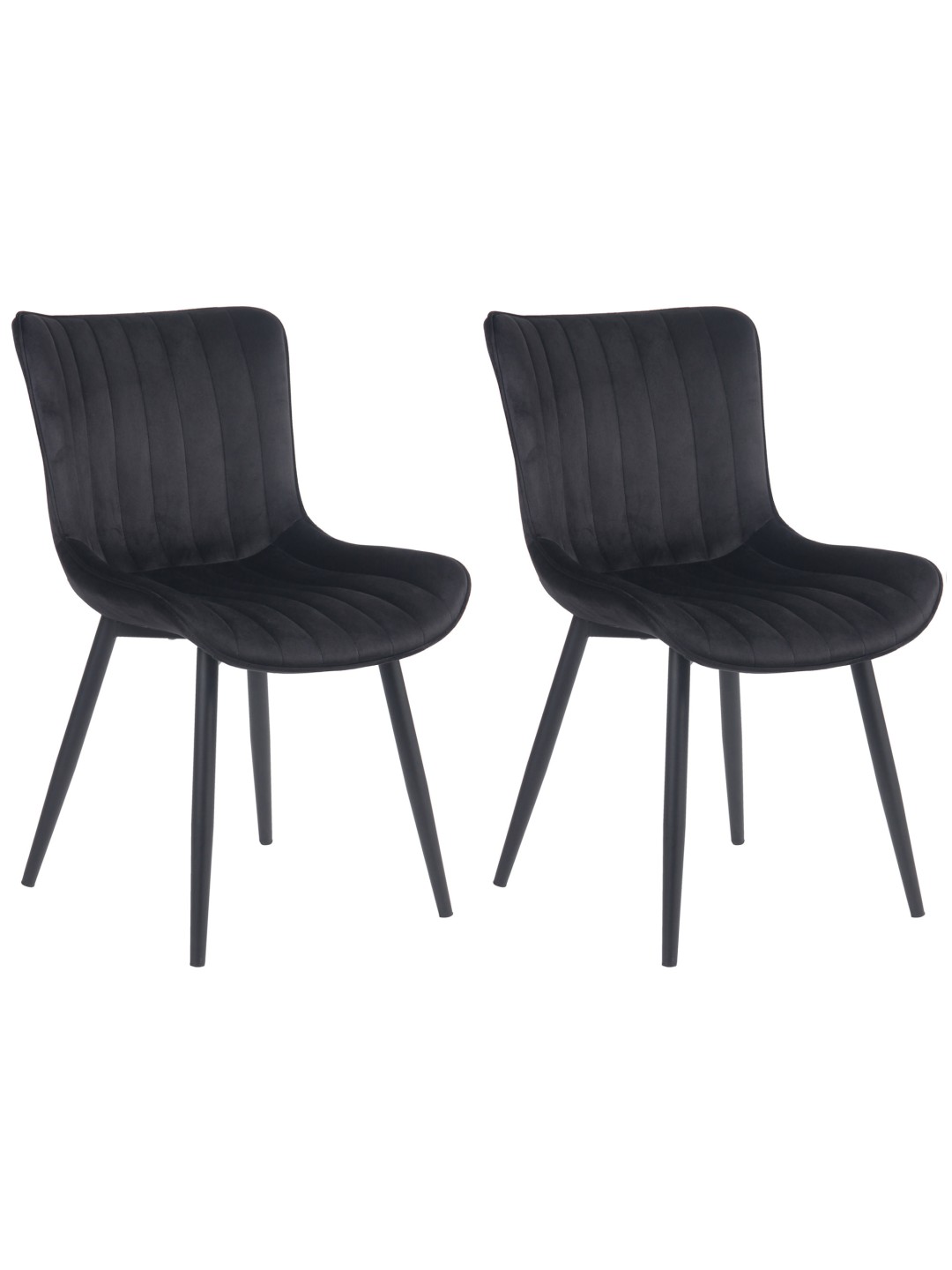 Set van 2 stoelen Largo fluweel, zwart