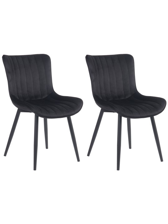 Set van 2 stoelen Largo fluweel, zwart