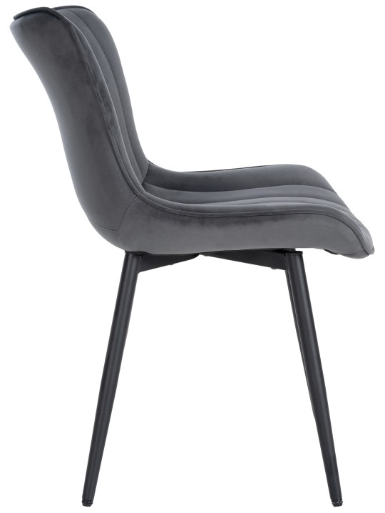 Set van 2 stoelen Largo fluweel, donkergrijs