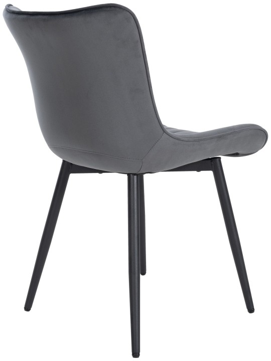 Set van 2 stoelen Largo fluweel, donkergrijs