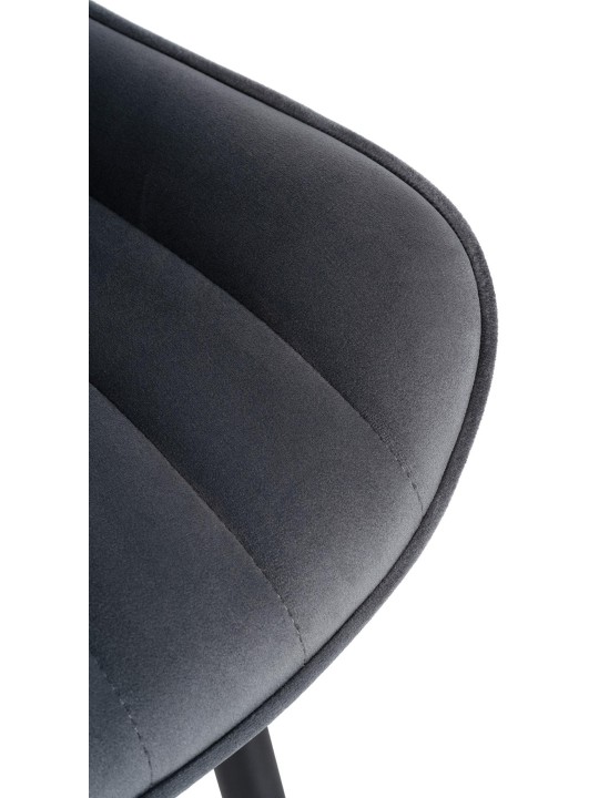 Set van 2 stoelen Largo fluweel, donkergrijs