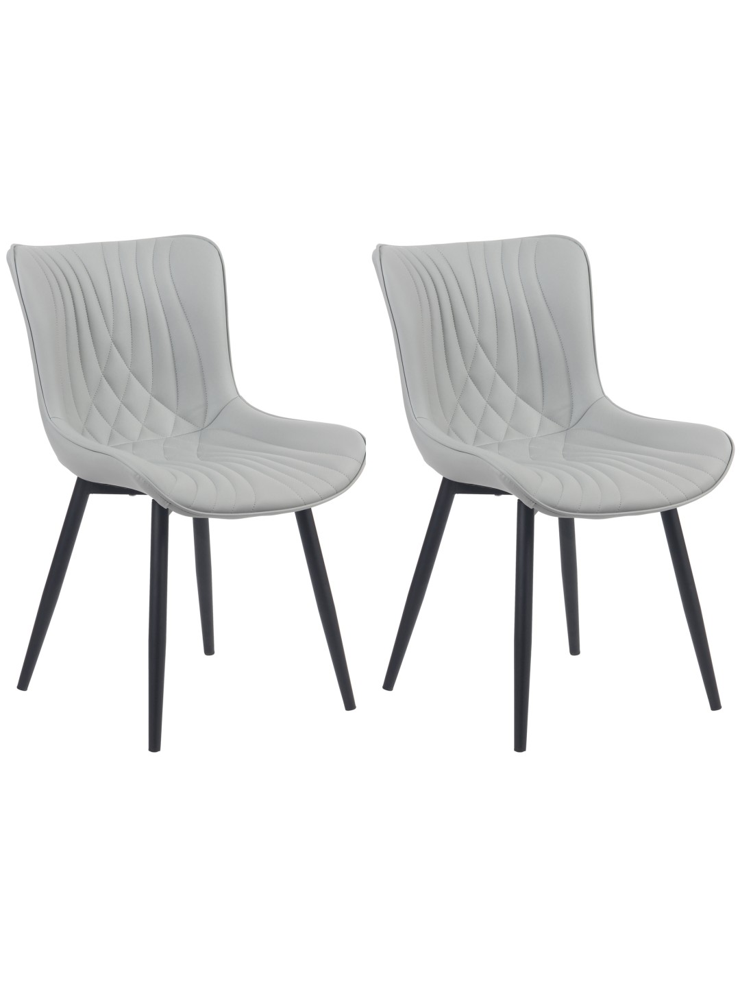 Set van 2 stoelen Brady kunstleer, grijs