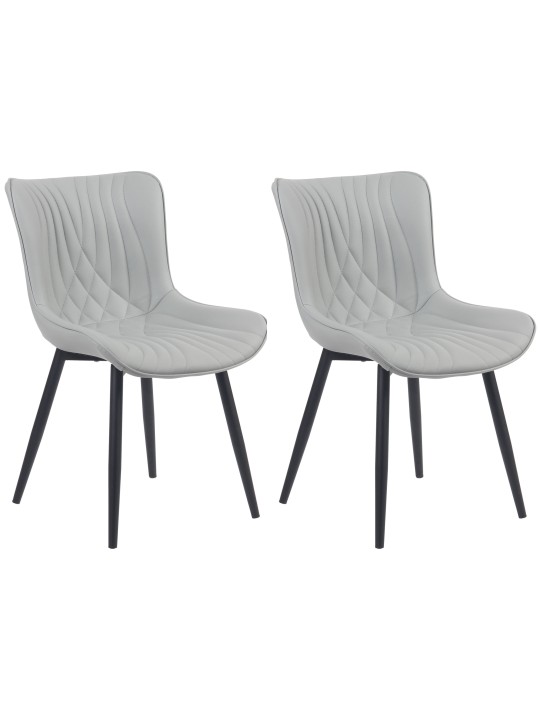 Set van 2 stoelen Brady kunstleer, grijs