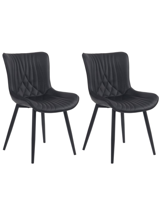 Set van 2 stoelen Brady kunstleer, zwart