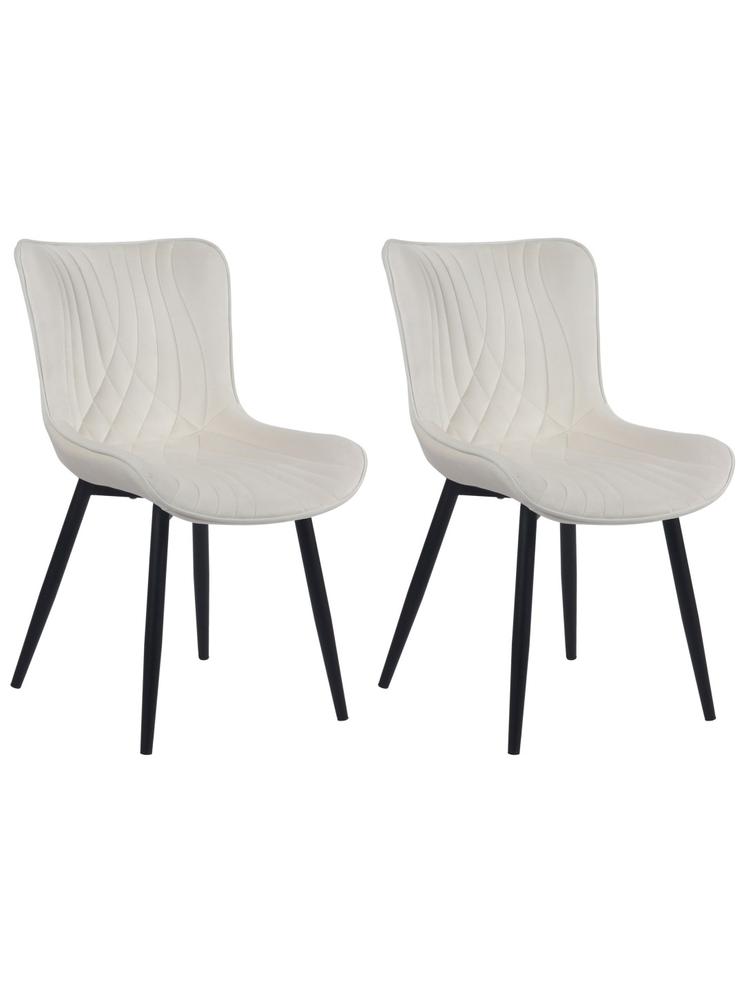 Set van 2 stoelen Brady fluweel, crème