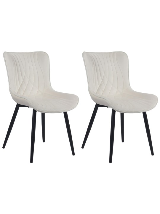 Set van 2 stoelen Brady fluweel, crème