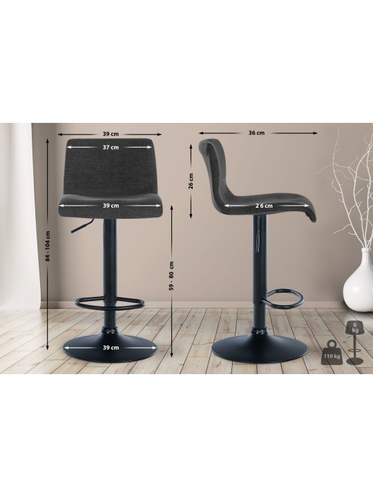 Barkruk Branford stof, donkergrijs Barkruk Branford stof, donkergrijs