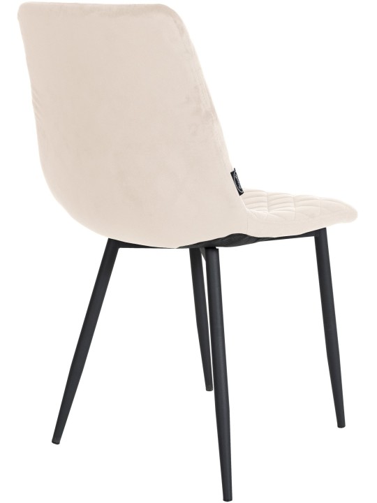 Set van 4 stoelen Telde fluweel, crème