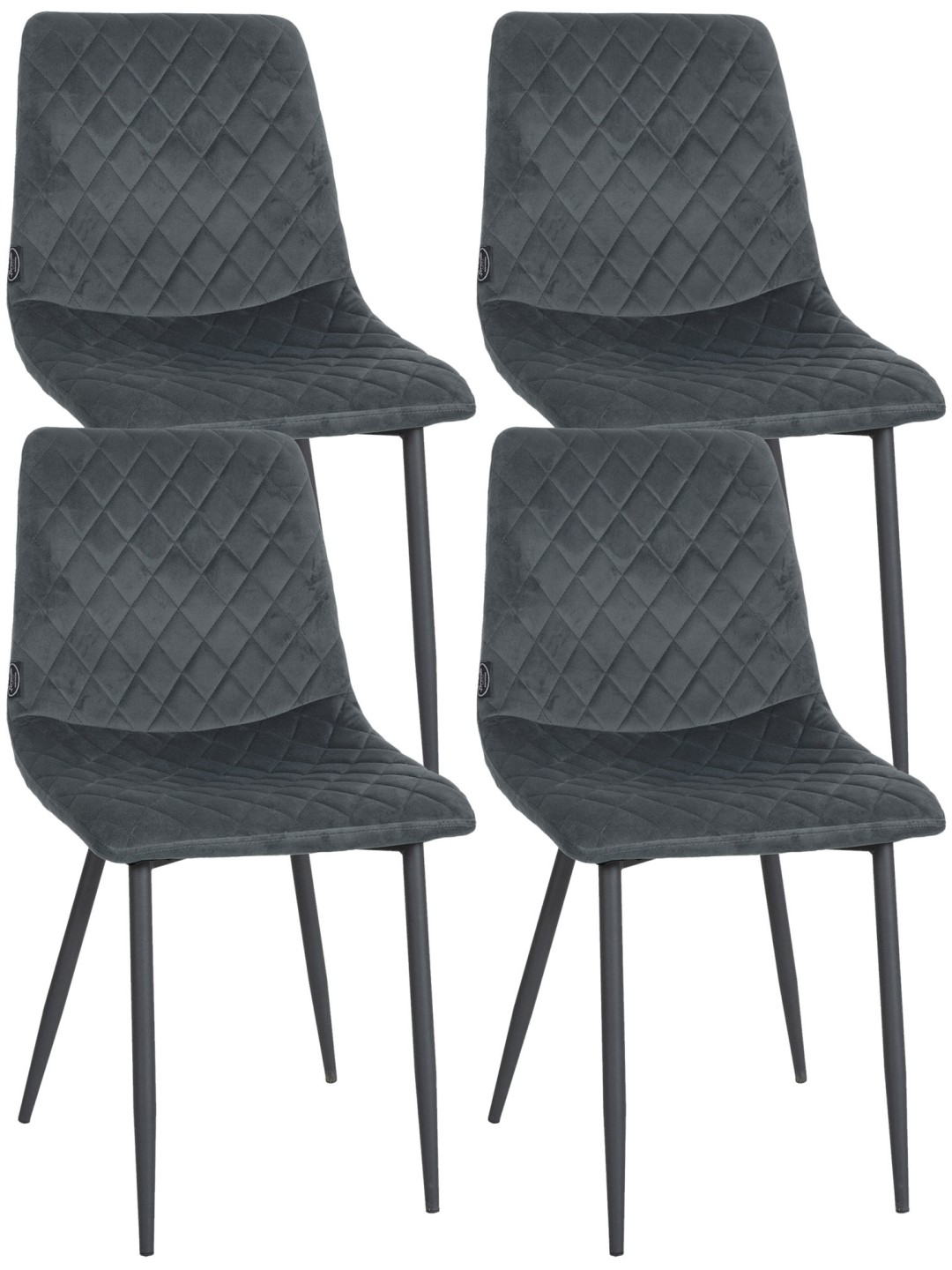Set van 4 stoelen Telde fluweel, donkergrijs