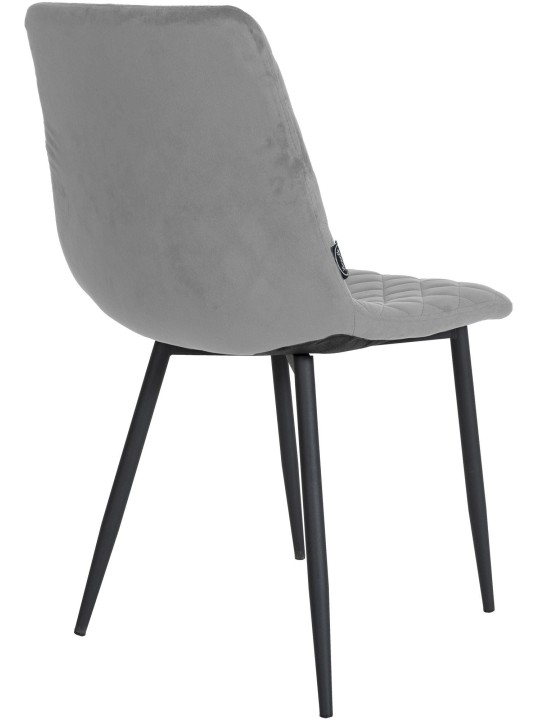 Set van 4 stoelen Telde fluweel, grijs Set van 4 stoelen Telde fluweel, grijs