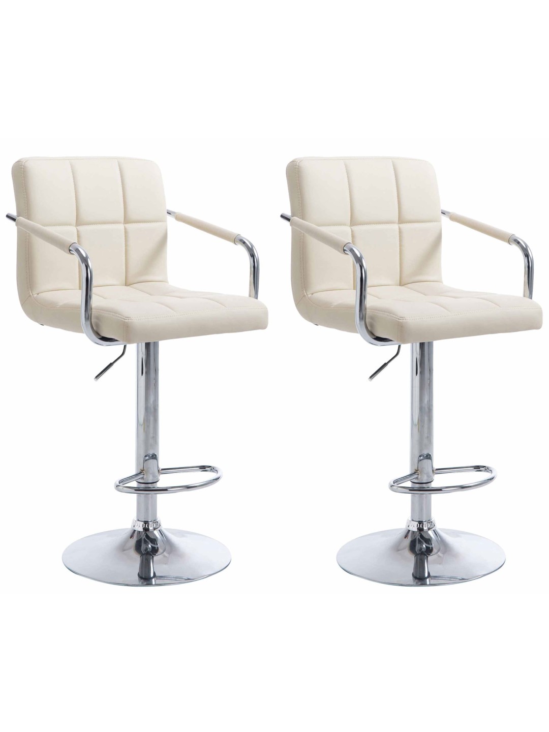 Set van 2 barkrukken Lucy V2 chroom, crème
