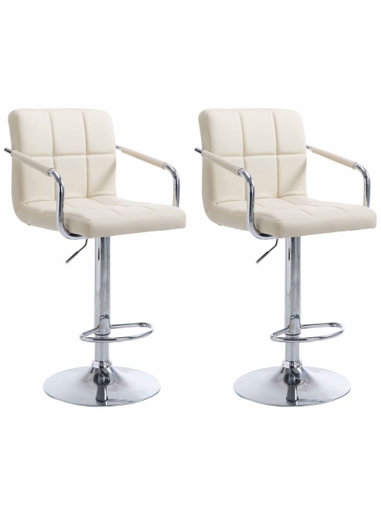 Set van 2 barkrukken Lucy V2 chroom, crème