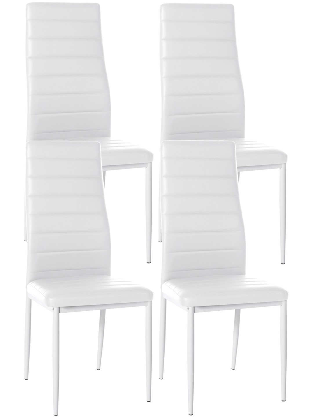 Set van 4 eetkamerstoelen Mayfair kunstleer, wit