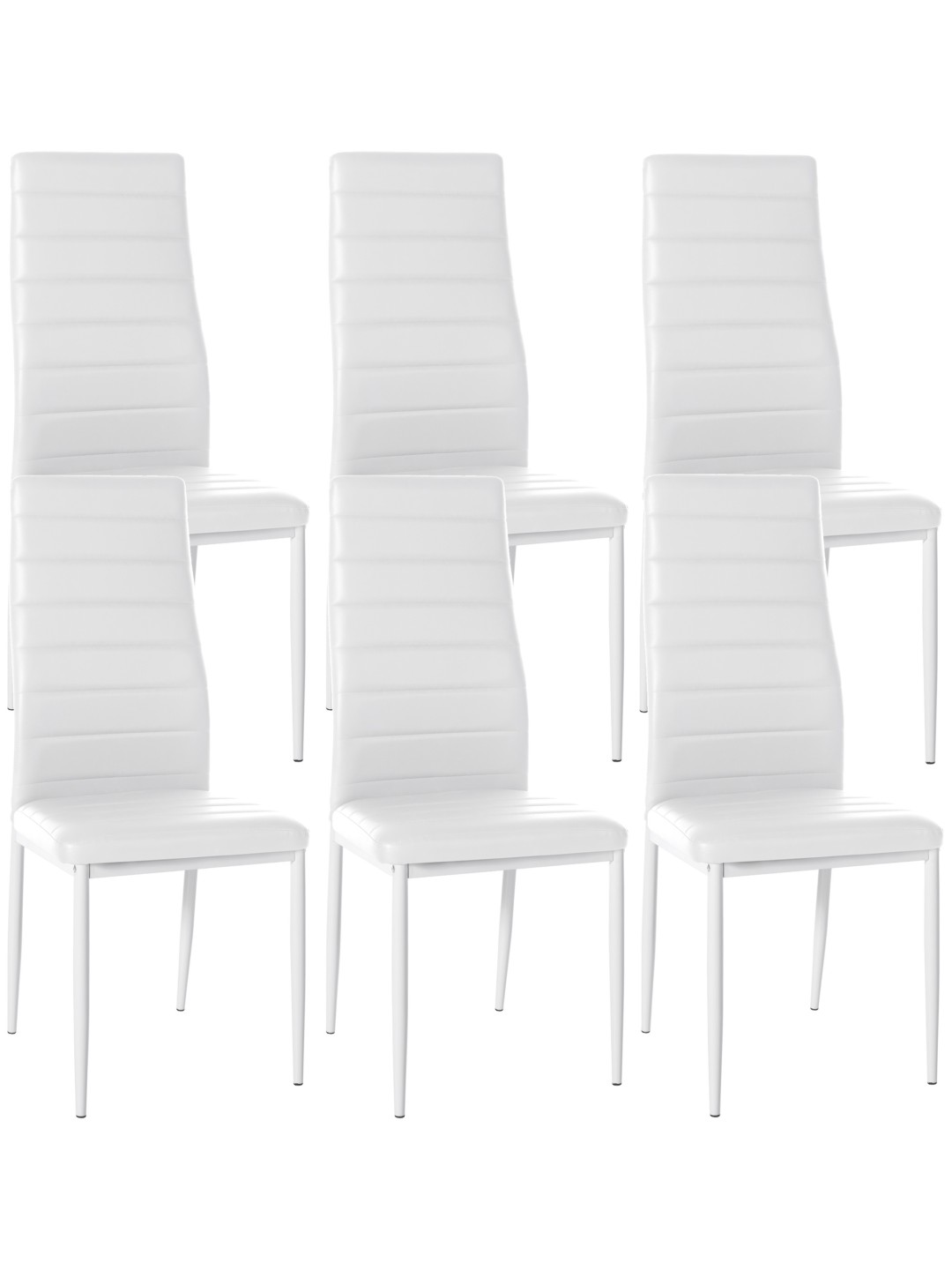 Set van 6 eetkamerstoelen Mayfair kunstleer, wit
