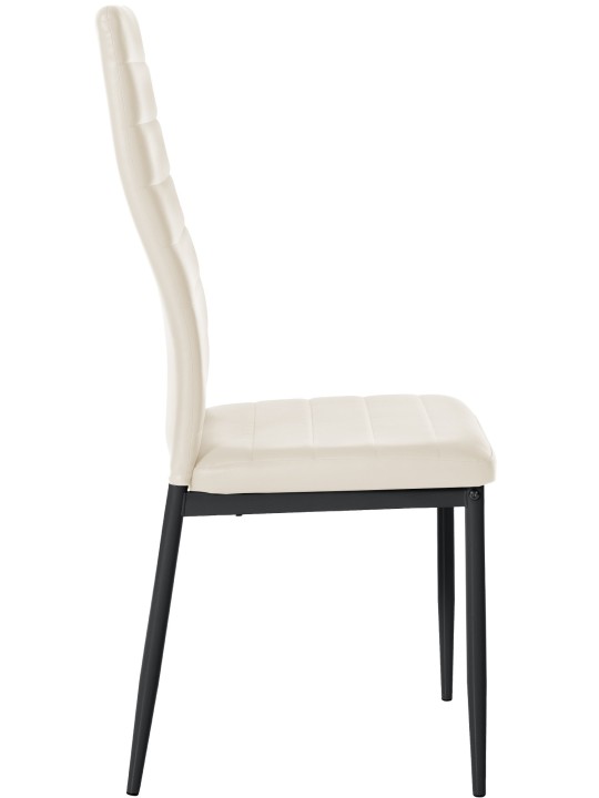 Set van 4 eetkamerstoelen Mayfair kunstleer, crème