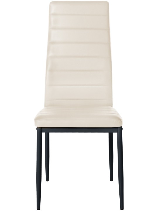 Set van 6 eetkamerstoelen Mayfair kunstleer, crème