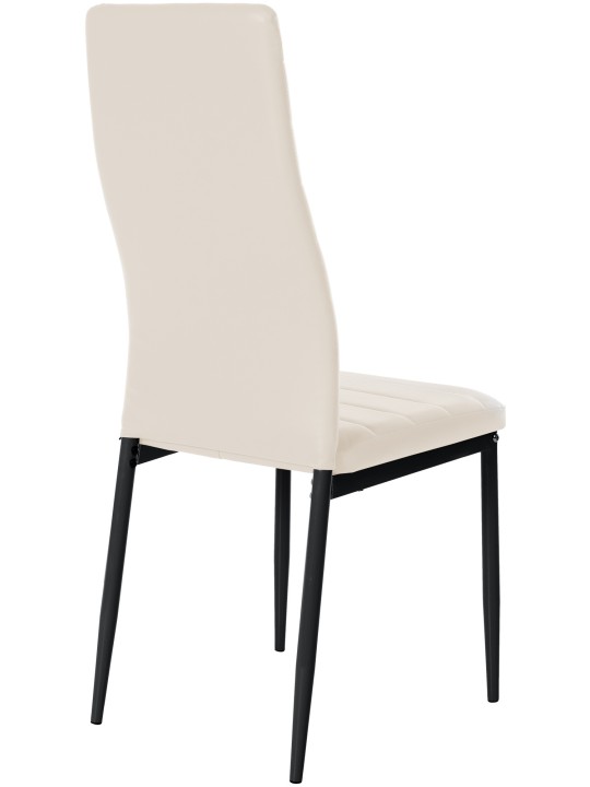 Set van 6 eetkamerstoelen Mayfair kunstleer, crème