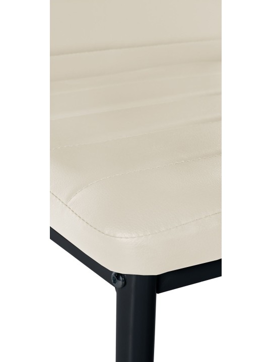 Set van 6 eetkamerstoelen Mayfair kunstleer, crème