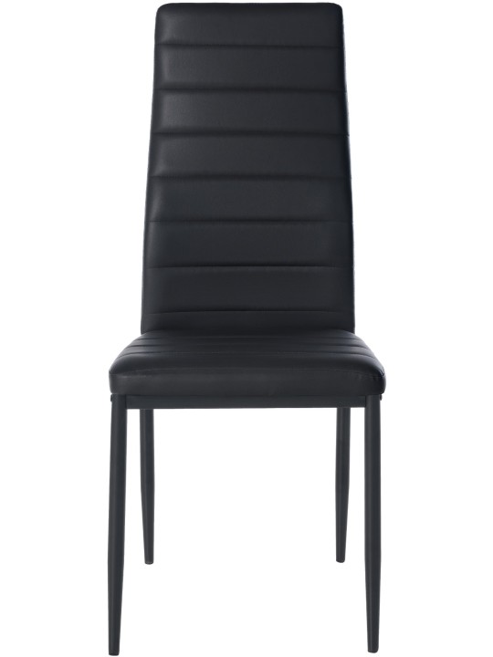 Set van 6 eetkamerstoelen Mayfair kunstleer, zwart