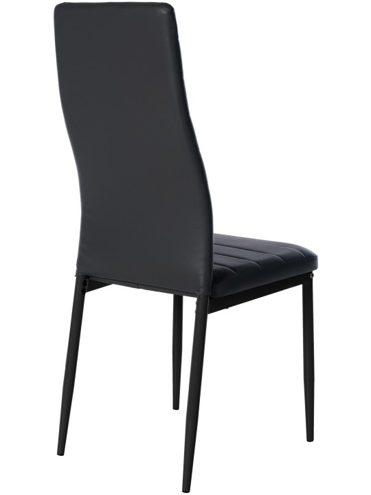 Set van 6 eetkamerstoelen Mayfair kunstleer, zwart
