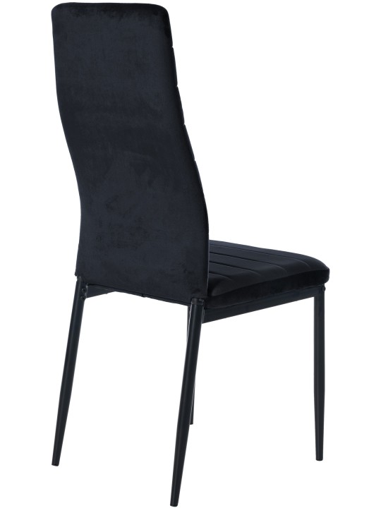 Set van 6 eetkamerstoelen Mayfair fluweel, zwart