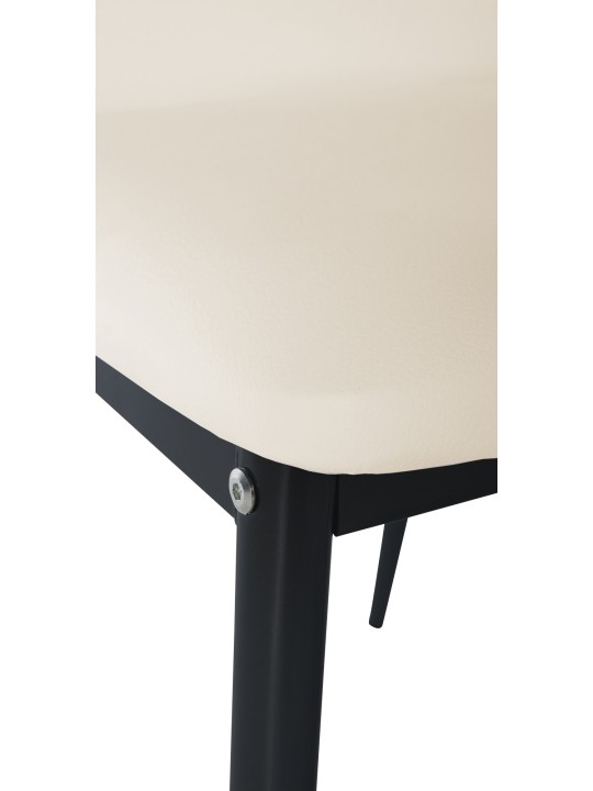 Set van 4 eetkamerstoelen Savino kunstleer, crème