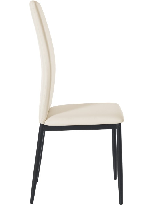Set van 6 eetkamerstoelen Savino kunstleer, crème