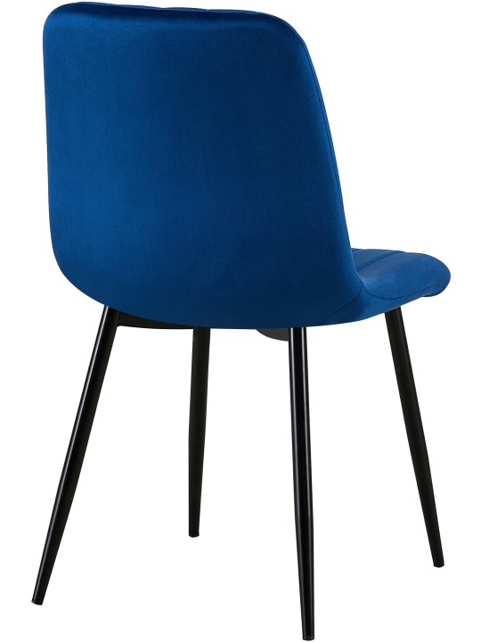 Set van 4 stoelen Dijon fluweel, blauw Set van 4 stoelen Dijon fluweel, blauw