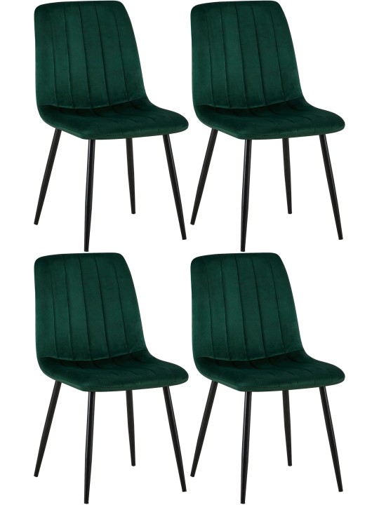 Set van 4 stoelen Dijon fluweel, groen