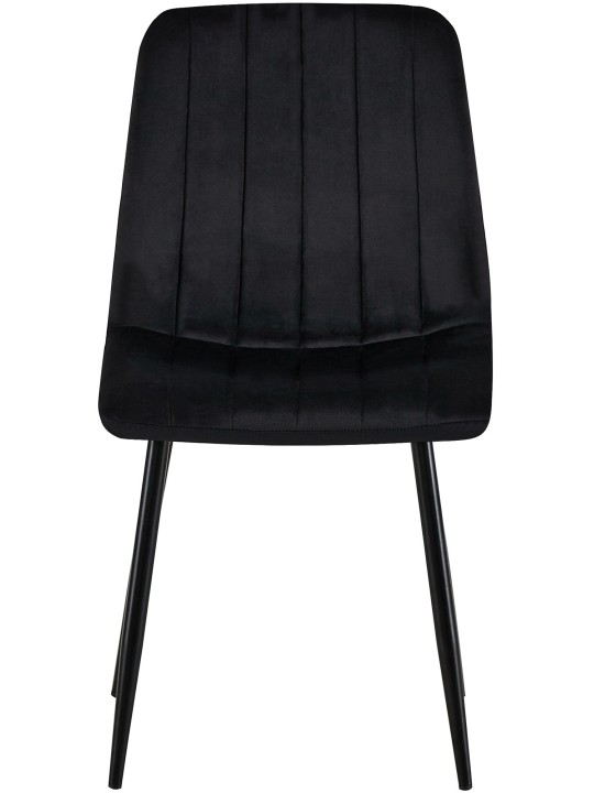 Set van 4 stoelen Dijon fluweel, zwart