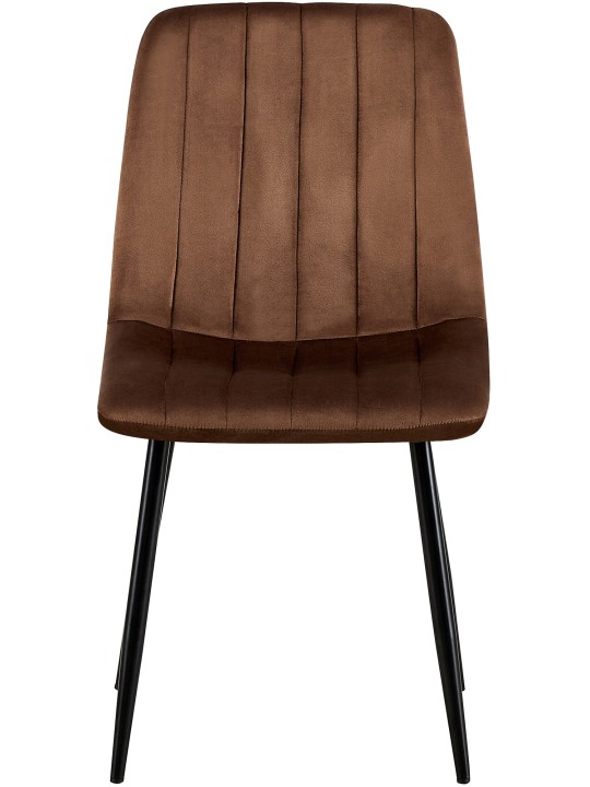 Set van 4 Dijon fluwelen stoelen, bruin