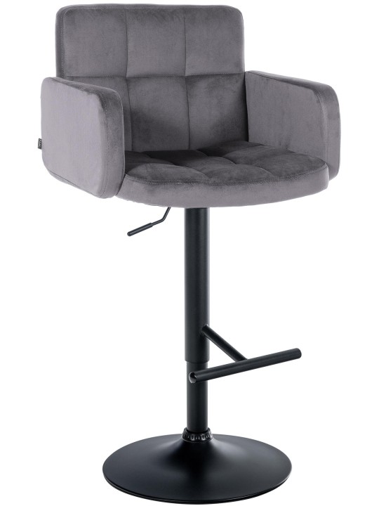 Barkruk Los Angeles fluweel, donkergrijs