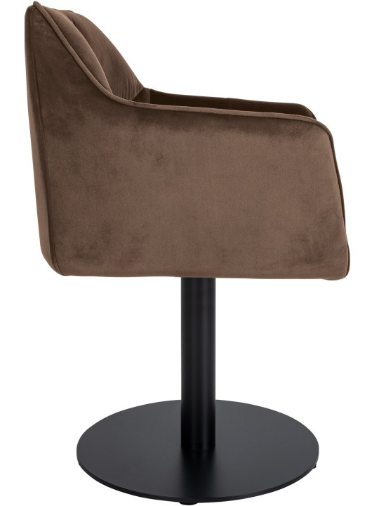 Ligstoel Damaso Fluweel, bruin