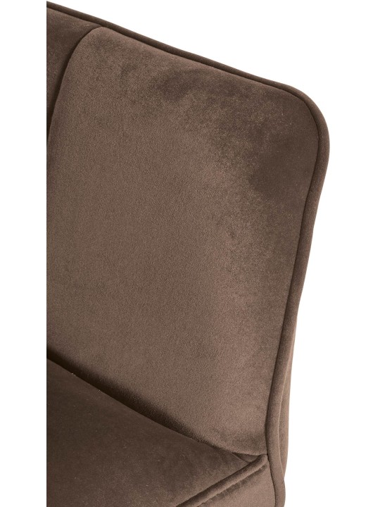 Ligstoel Damaso Fluweel, bruin