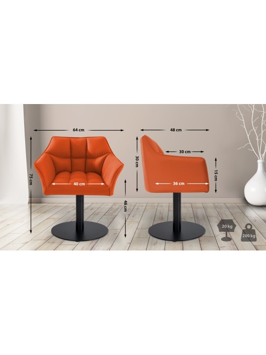 Ligstoel Damaso kunstleer, oranje