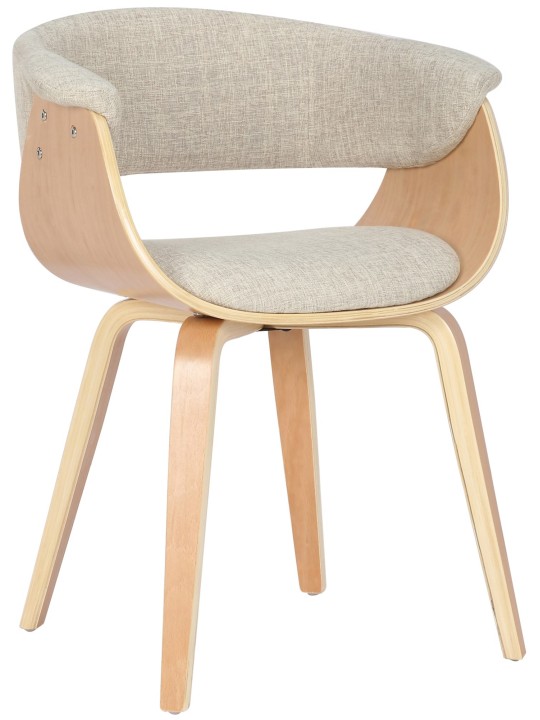 Set van 2 stoelen Bruce stof, naturel/crème