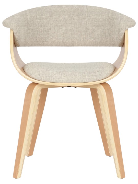 Set van 2 stoelen Bruce stof, naturel/crème