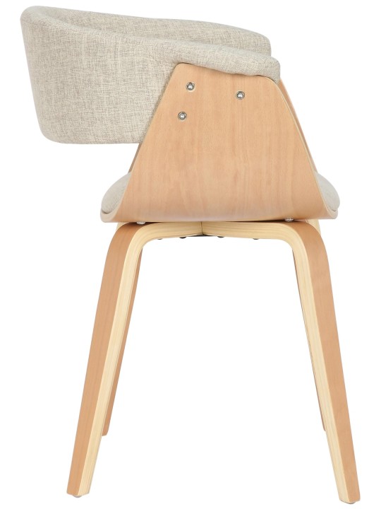 Set van 2 stoelen Bruce stof, naturel/crème