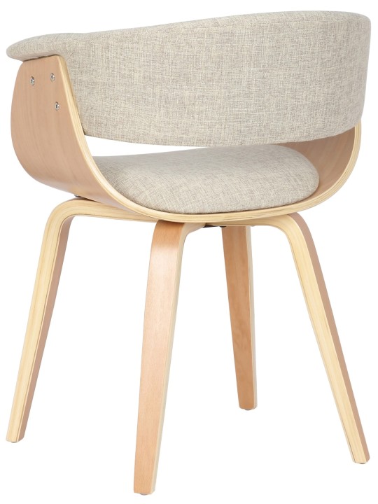 Set van 2 stoelen Bruce stof, naturel/crème
