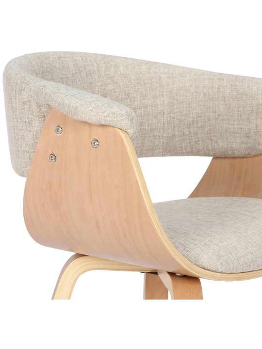 Set van 2 stoelen Bruce stof, naturel/crème
