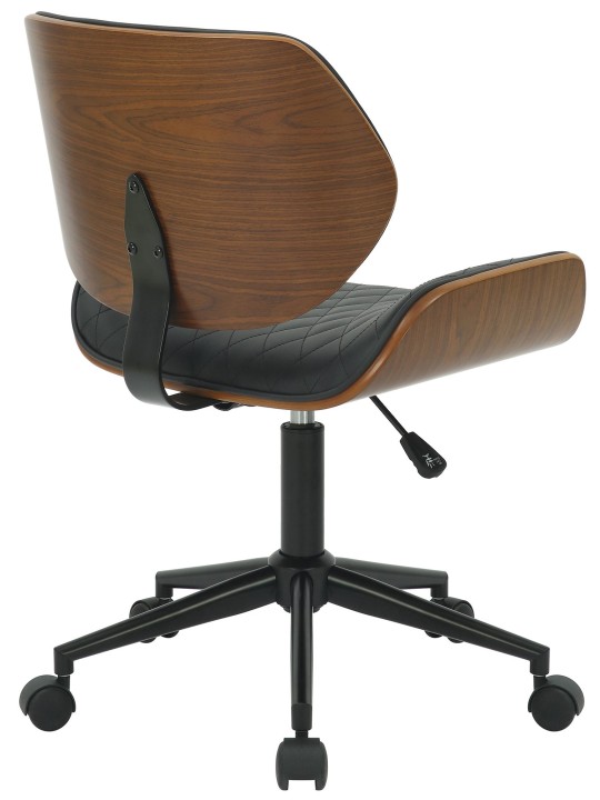 Bureaustoel Harvest kunstleer, walnoot/zwart